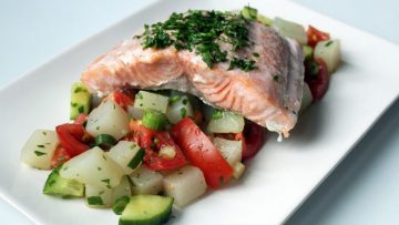 Filet de saumon et légumes