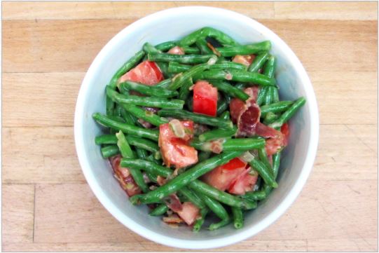 salade d'haricots verts et de bacon