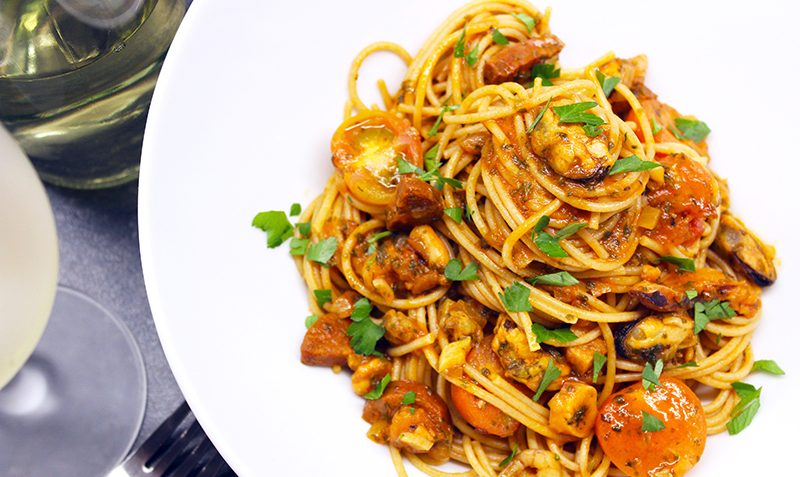 spaghettis aux fruits de mer